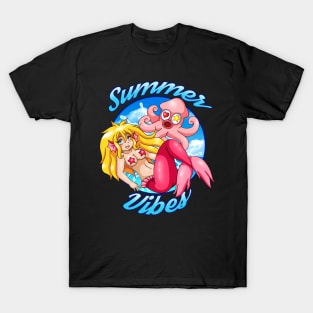 Summer Vibes blonde Mermaid T-Shirt